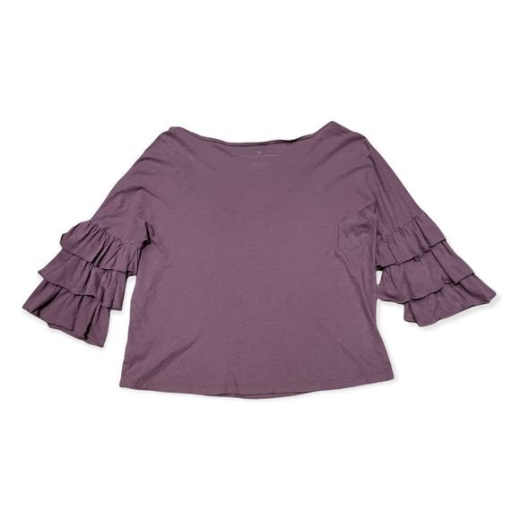 3/$25. American eagle outfitters ruffles sleeve top size Small - Picture 2 of 7